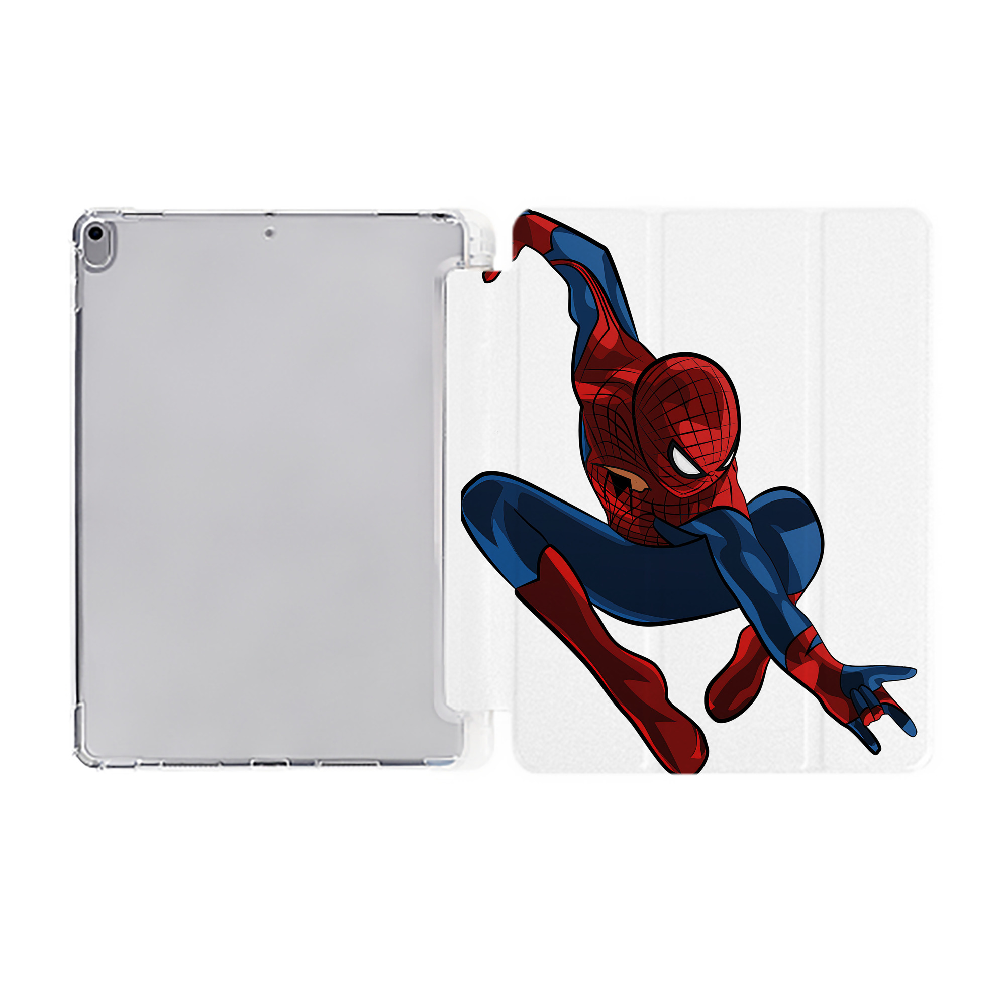 （画像用） Spider Man スパイダーマン IPad ケース ペン収納付き 三つ折りスタンド PUレザー×シリコン 対応機種9.5/10.5/10.9インチ
